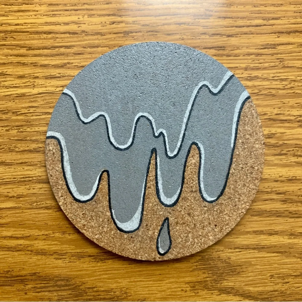 Multicolor Grime Drip Cork Coasters Lot of 9